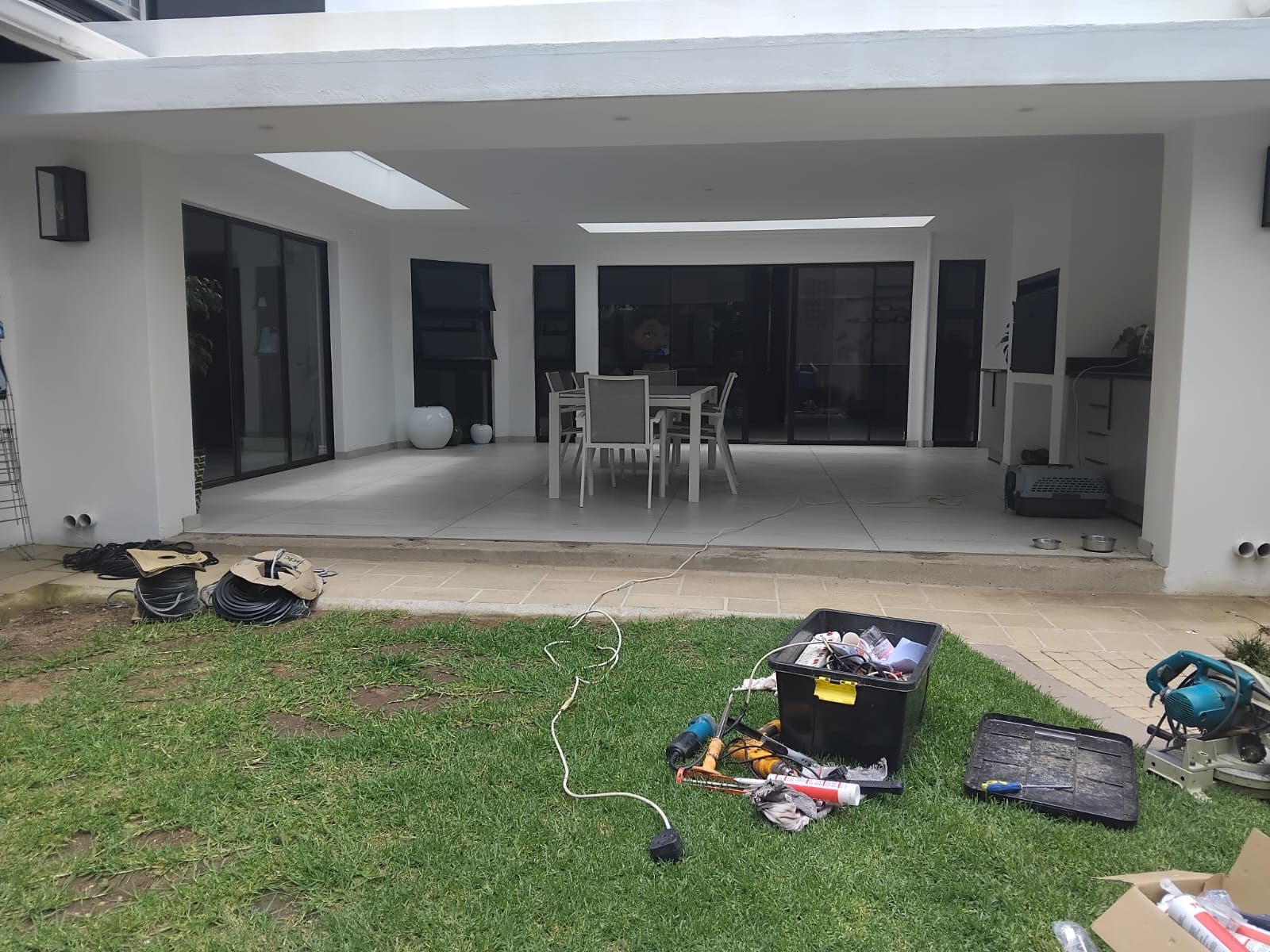 Before aluminium folding door installation — Fourways, Gauteng