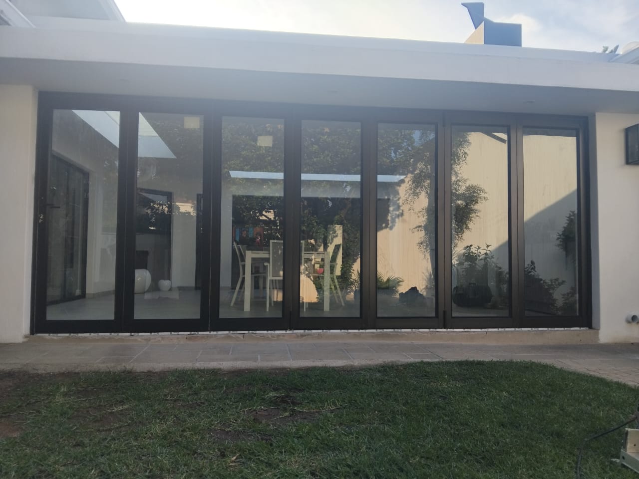 Completed aluminium folding door installation — Lonehill, Gauteng